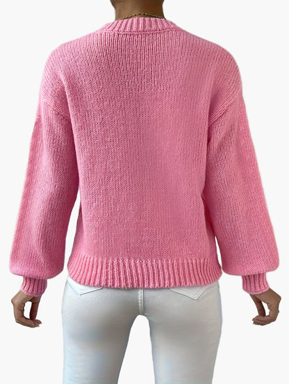Pull femme style décontracté motif bonhomme pain d'épices pour automne-hiver