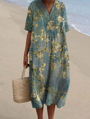 Langes, lässiges Damenkleid im Boho-Stil, ideal für Strand und Sommer