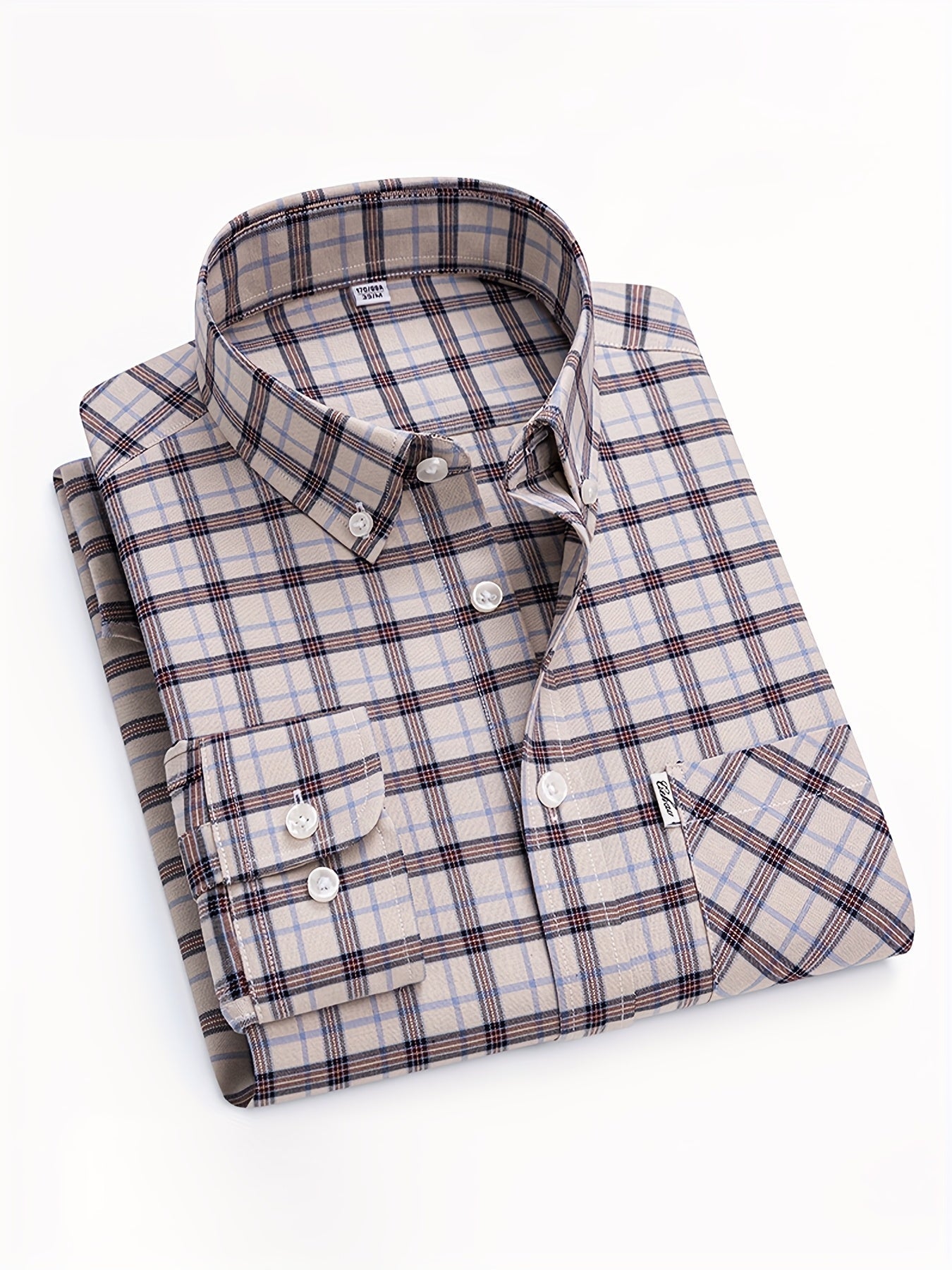 Chemise décontractée à carreaux pour homme, style week-end, manches longues, coupe régulière