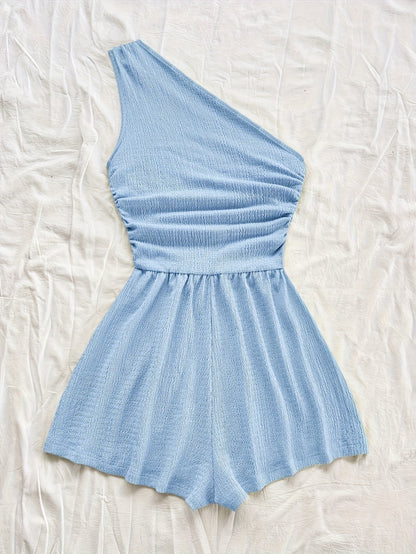 Combinaison short femme une épaule style casual pour l'été