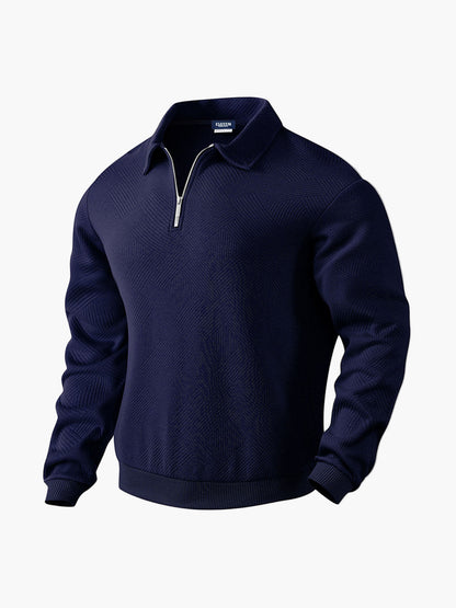 Pull demi-zip homme style décontracté chic pour bureau et loisirs