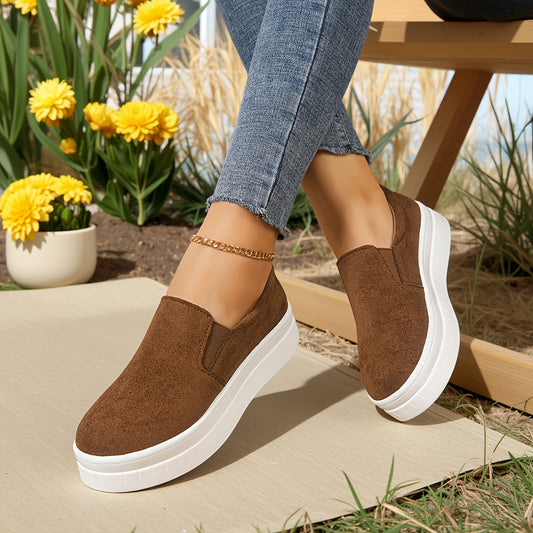 Chaussures femme slip-on plateforme style décontracté élégant pour printemps