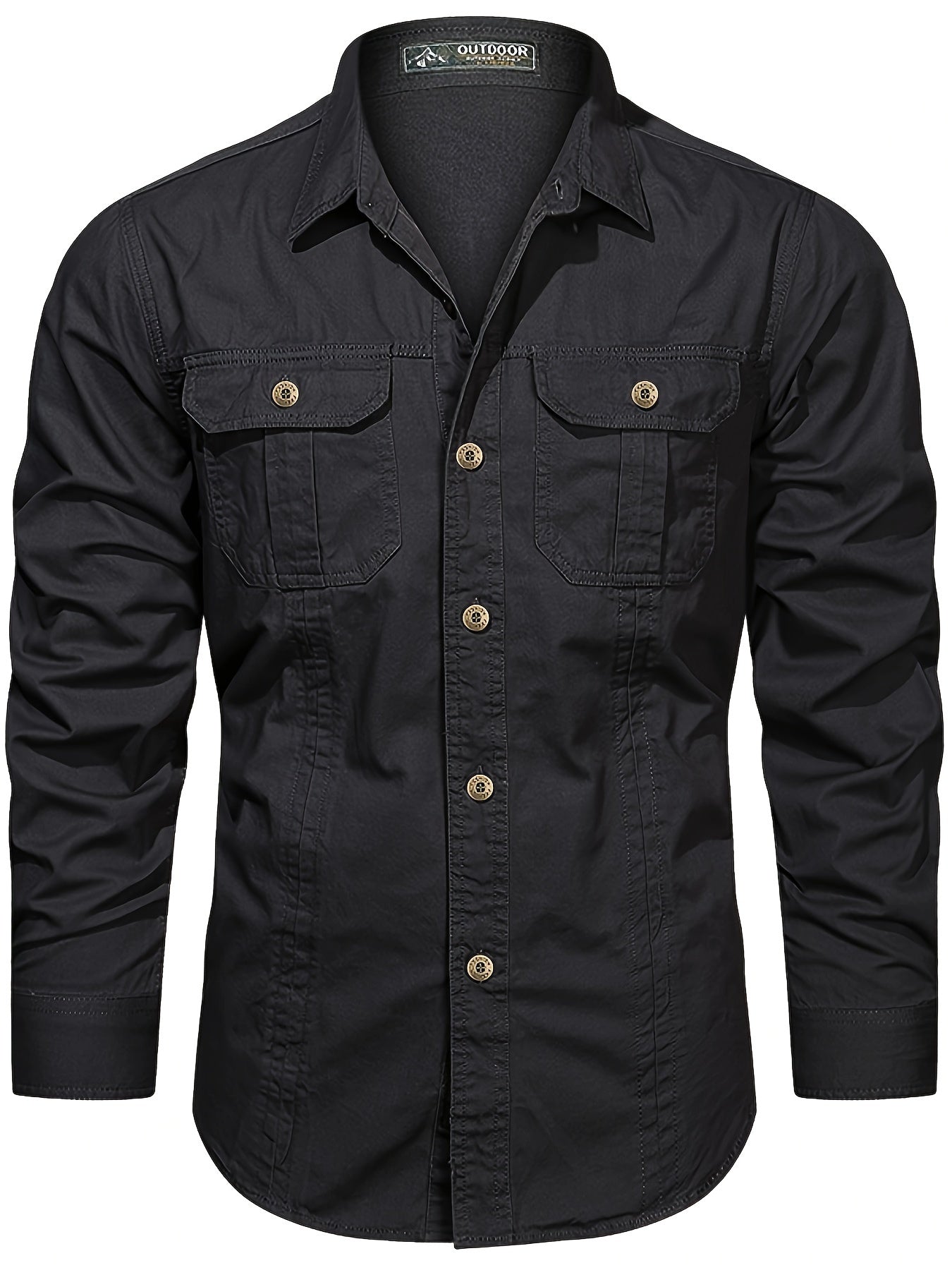 Camisa casual de manga larga para hombre estilo outdoor – Ideal para el fin de semana y el ocio
