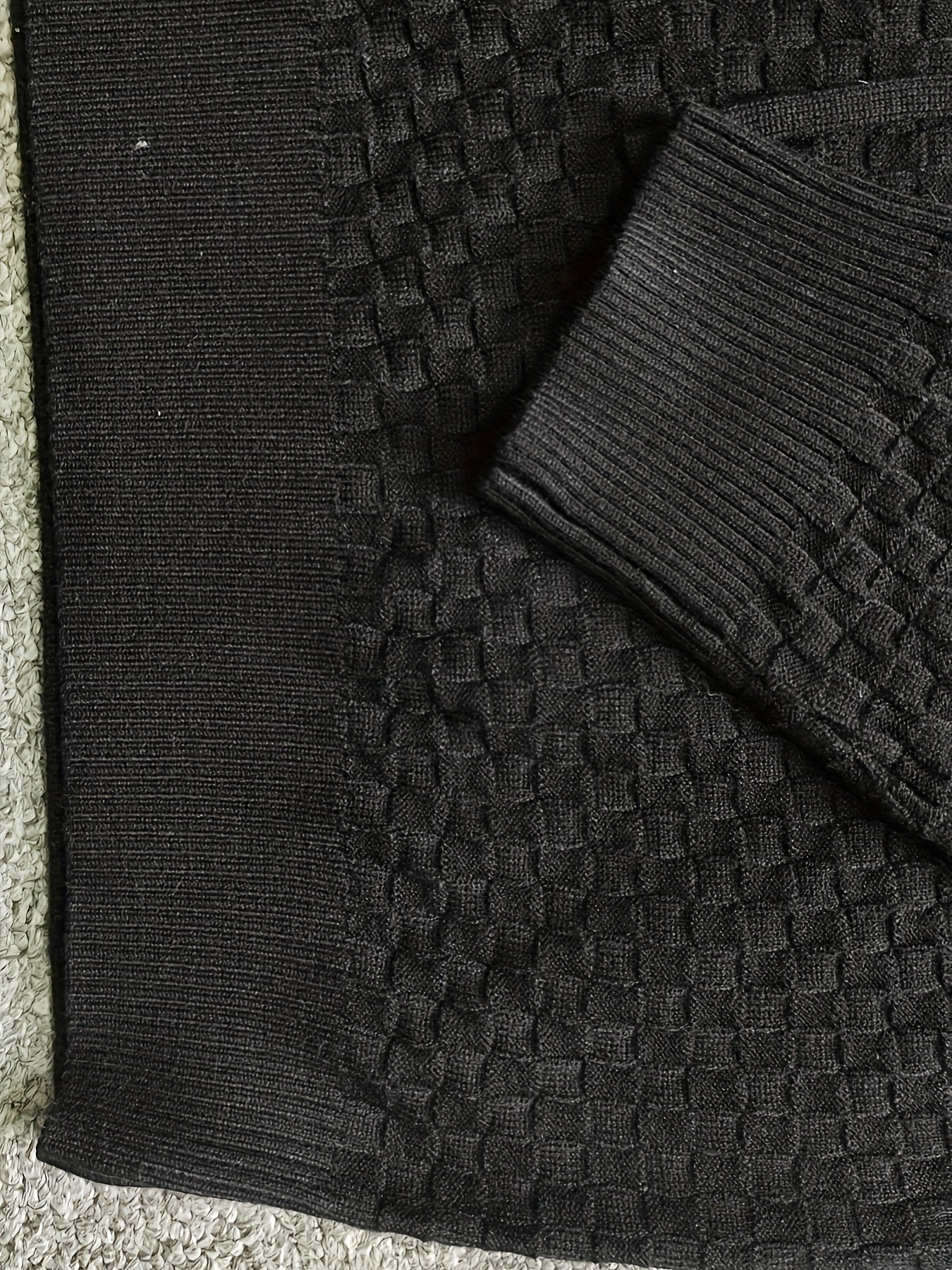 Sweat à Capuche Homme Bicolore Gris Tricot Texturé