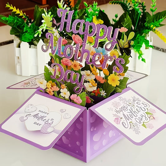 3D Floral Pop-Up Card for Mother's Day – Decoration and Message for Women