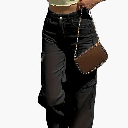 Pantalon cargo large pour femme style urbain et décontracté