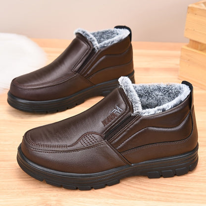 Bottes courtes homme fourrées marron foncé antidérapantes