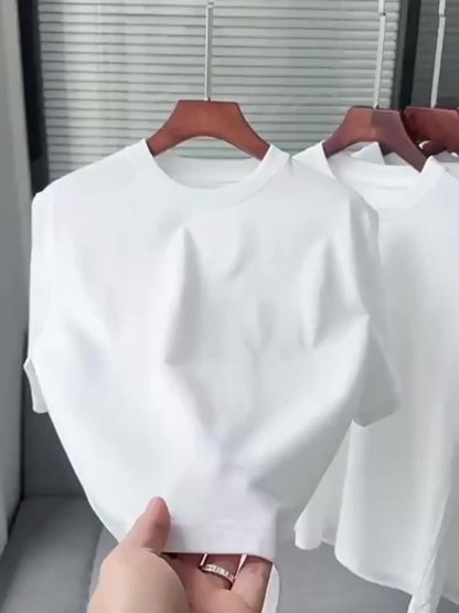 T-shirt basique style décontracté pour homme - Coupe droite, manches courtes, idéal au quotidien