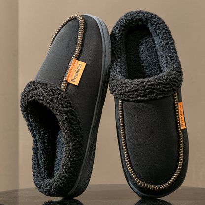 Chausson d'intérieur chaud doublé fourrure synthétique pour homme, semelle antidérapante