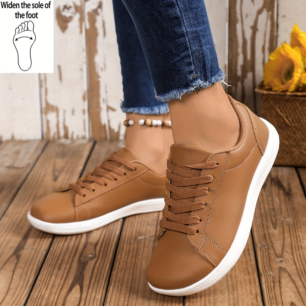 Baskets décontractées pour femme style urbain à lacets – Chaussures polyvalentes confortables pour tous les jours