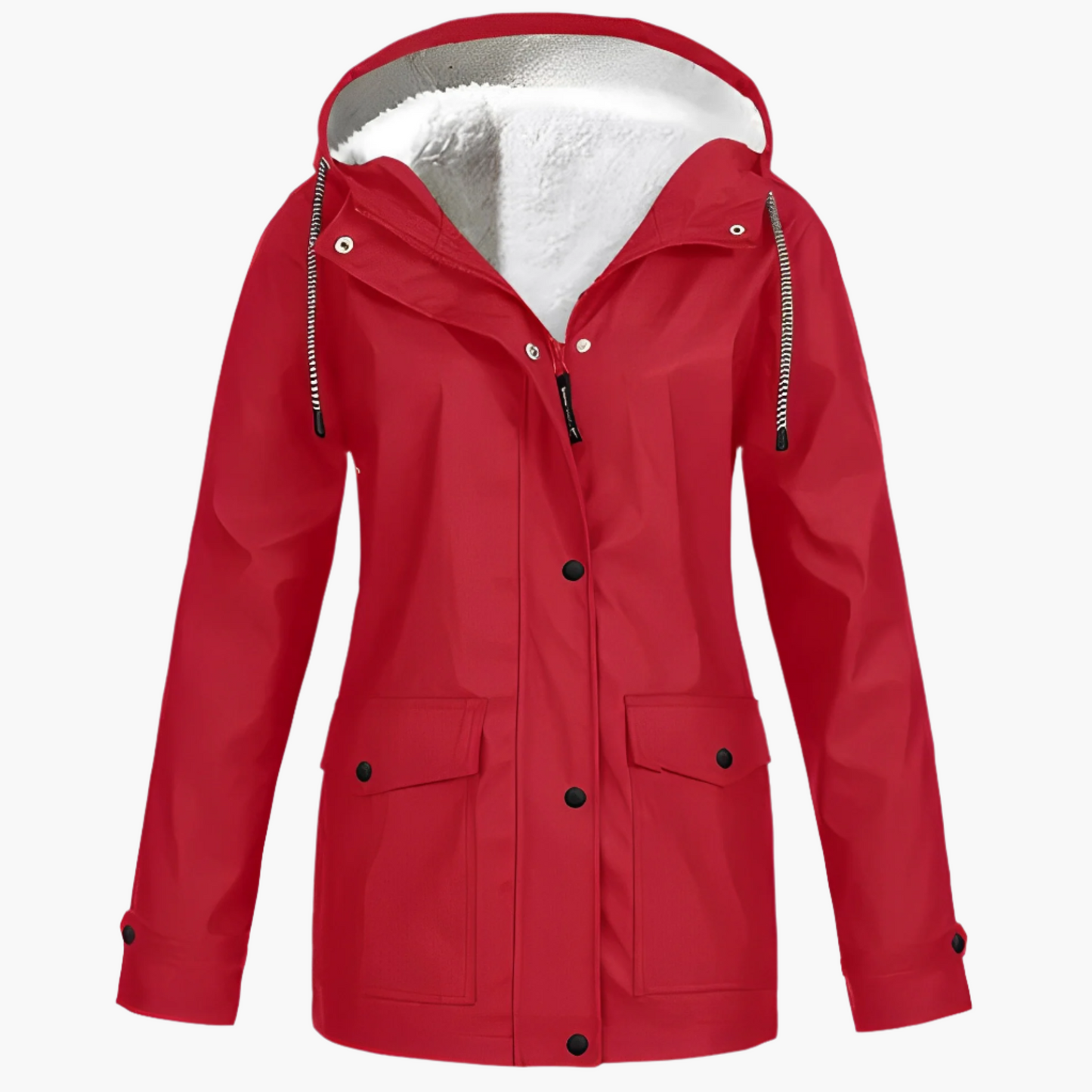 Chaqueta impermeable para mujer estilo urbano forrada con polar para invierno y lluvia