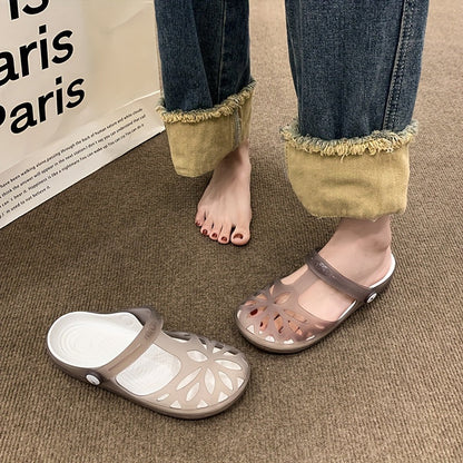 Afslappede damesandaler i crocs-stil med plateau, sommerkomfort