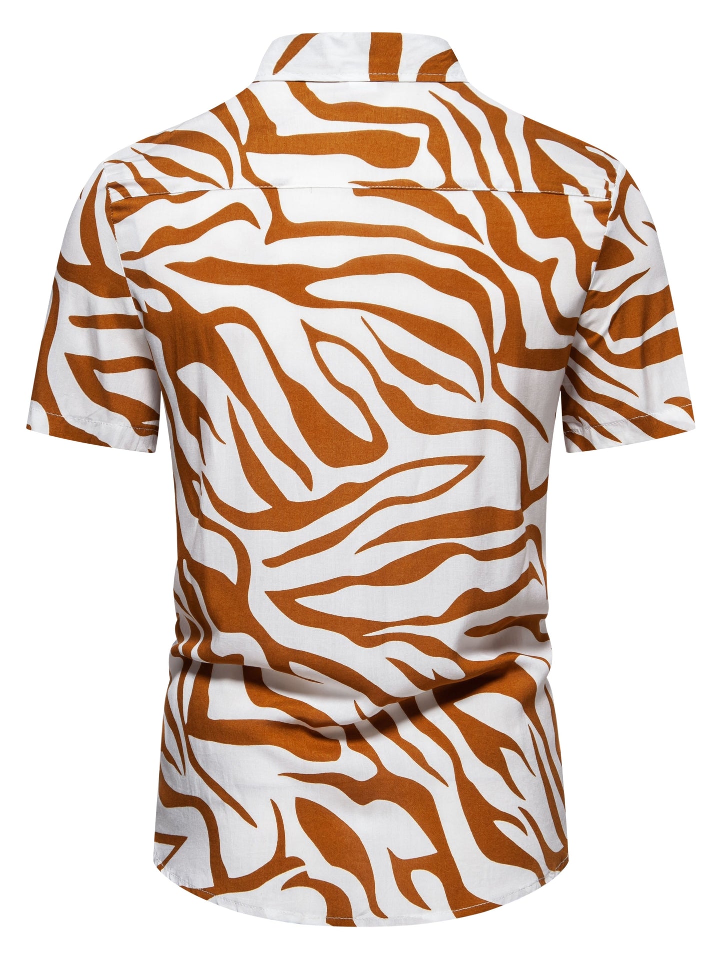Camicia uomo a maniche corte stile resort con motivo zebrato di tendenza per l'estate