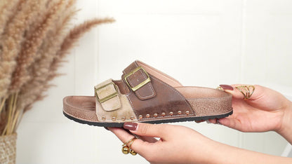 Sandales plates style vintage pour femme à boucles confortables et tendance été