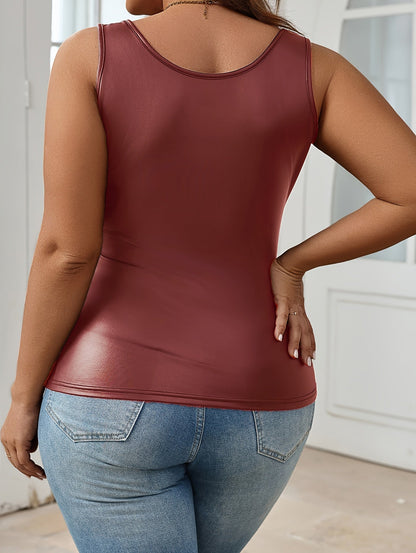 Damski top bez rękawów w nowoczesnym stylu, luźny krój na casualowy, elegancki look