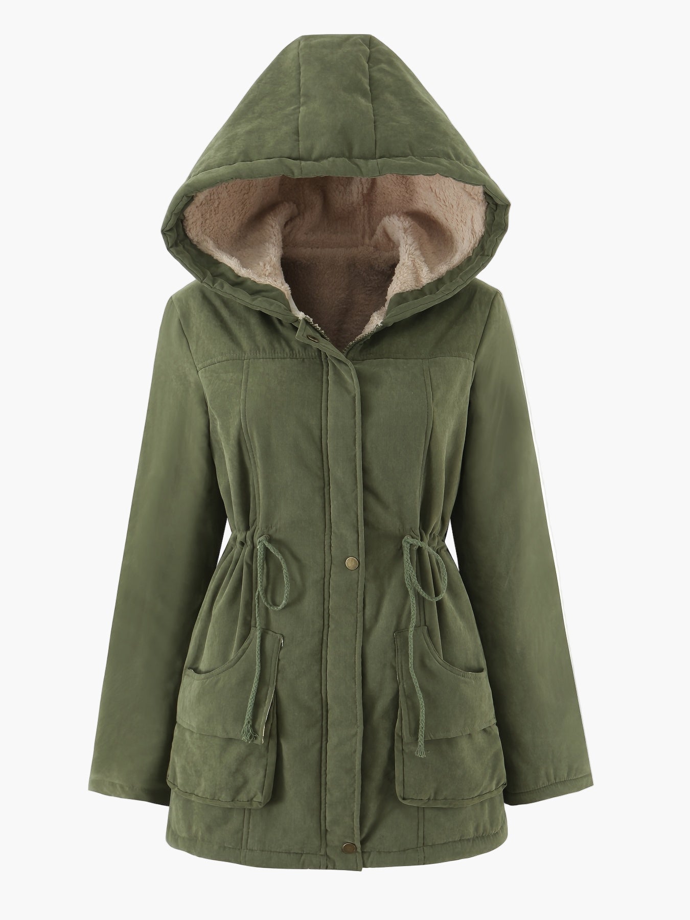 Damska parka z kapturem w stylu casual na zimę