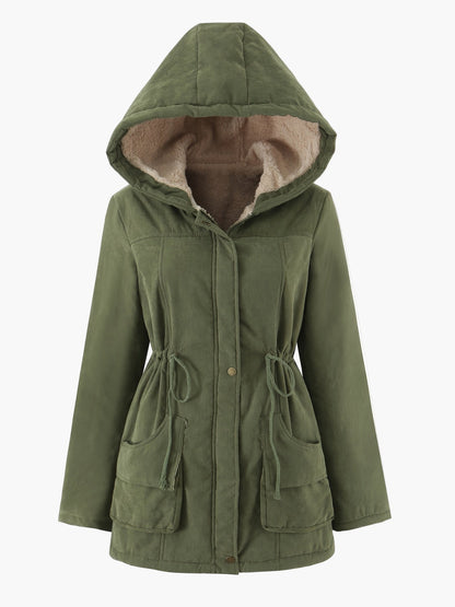 Damska parka z kapturem w stylu casual na zimę