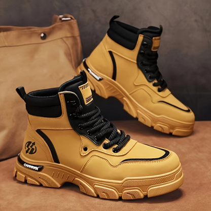 Bottes montantes pour homme, style décontracté, couleur unie