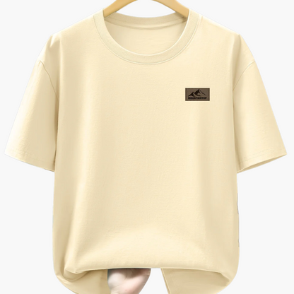 T-shirt casual męski w sportowym stylu z nadrukiem gór – Idealny na wypoczynek i weekend