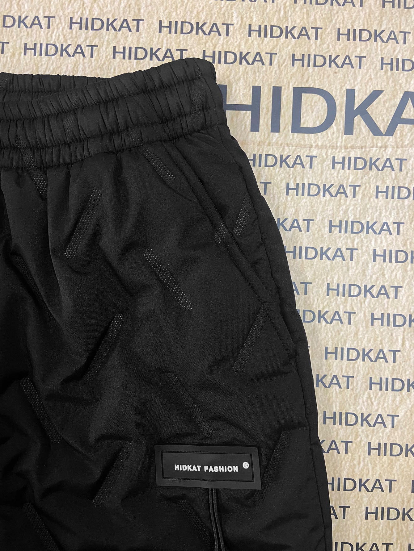 Pantalon matelassé Homme coupe ample à motif géométrique Cordon de serrage