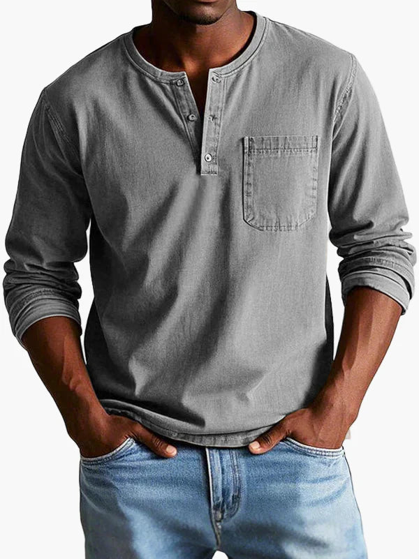 Herren-Henley-Hemd mit langen Ärmeln – Lässiger und eleganter Stil für alle Gelegenheiten