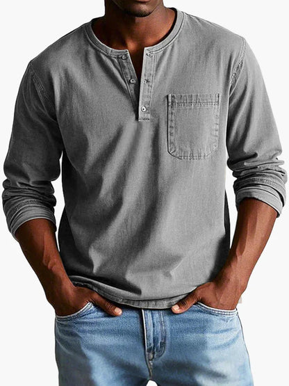 Herren-Henley-Hemd mit langen Ärmeln – Lässiger und eleganter Stil für alle Gelegenheiten