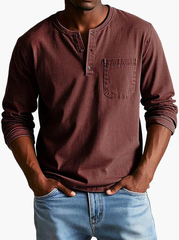 Herren-Henley-Hemd mit langen Ärmeln – Lässiger und eleganter Stil für alle Gelegenheiten