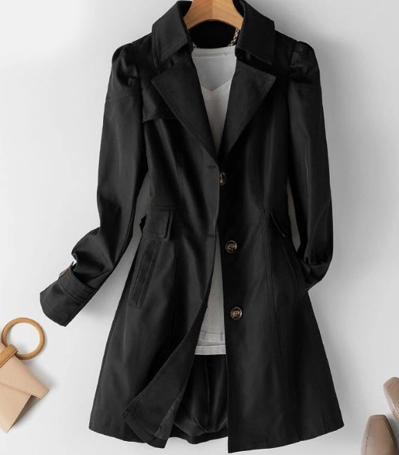 Betty – Trenchcoat lente en herfst Koreaanse stijl slank lang