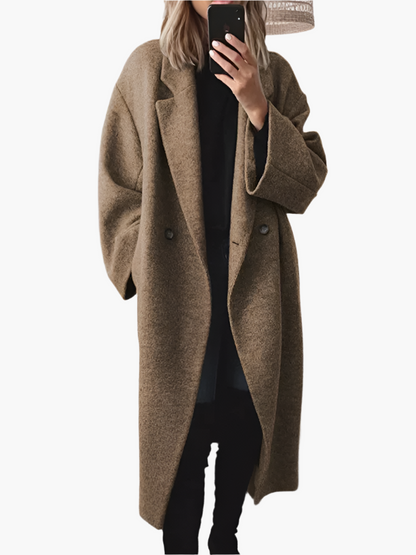 Manteau long classique femme style oversize élégant automne hiver