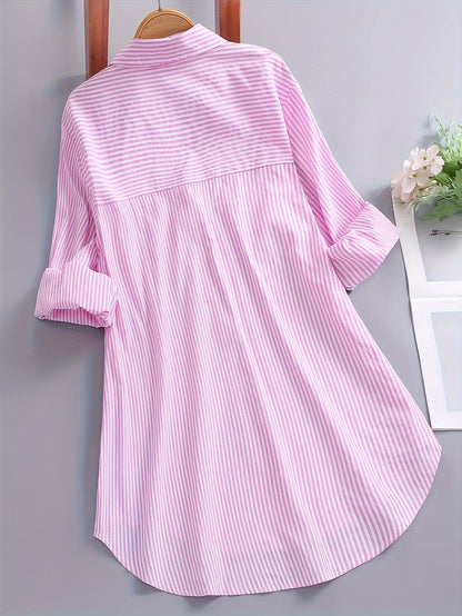 Loose striped shirt for women – Casual style for office or leisure