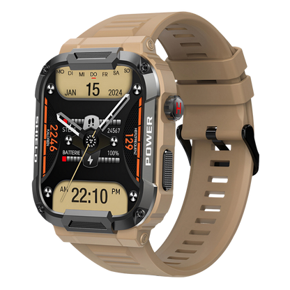 Ian – Montre Connectée Militaire Robuste pour Hommes avec Suivi de Fitness Avancé