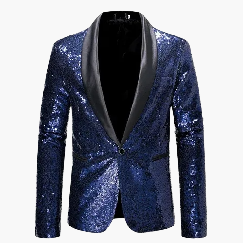 Giacca da sera uomo stile smoking, motivo geometrico brillante, ideale per feste ed eventi eleganti