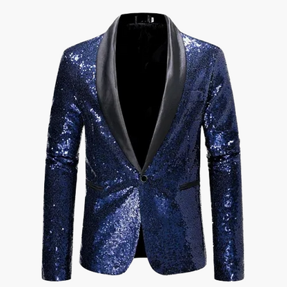 Giacca da sera uomo stile smoking, motivo geometrico brillante, ideale per feste ed eventi eleganti