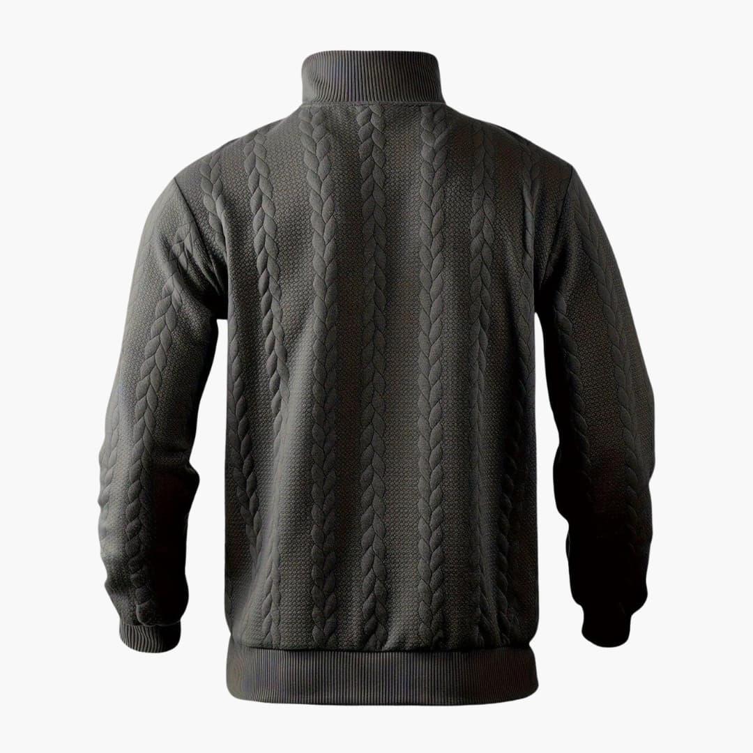 Halve rits trui voor heren, elegante gedraaide stijl voor herfst en winter