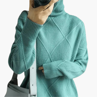 Damepullover med høj hals i smart stil – komfort og elegance til hverdag