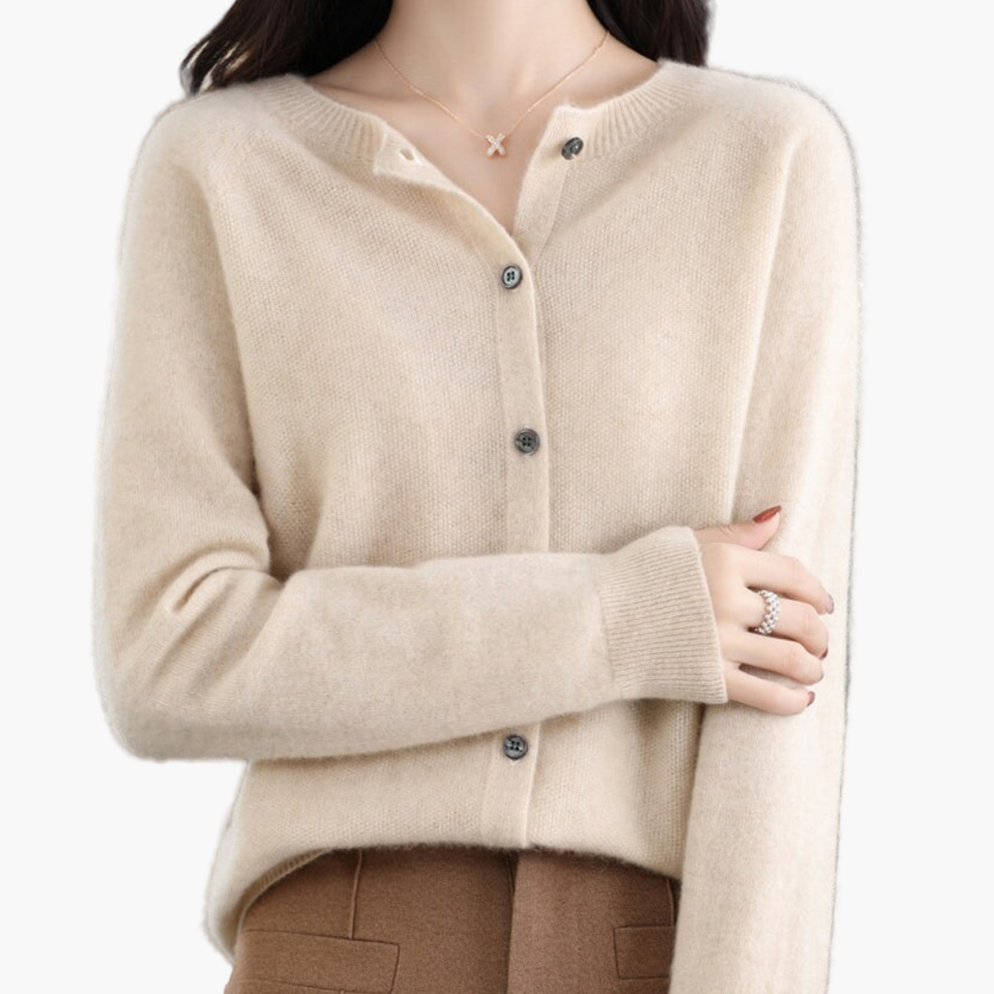 Cardigan Donna Elegante Taglio Classico Versatile per Uso Quotidiano e Ufficio