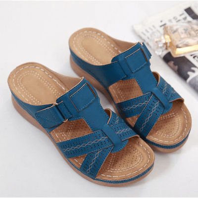 Sandales à enfiler confort compensées pour femmes – Style chic et usage quotidien