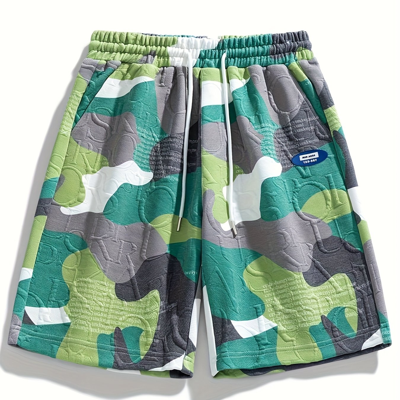 Shorts graphiques homme style urbain camouflage embossé pour look décontracté