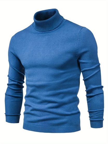 Men’s Classic Ribbed Turtleneck Pullover Sweater