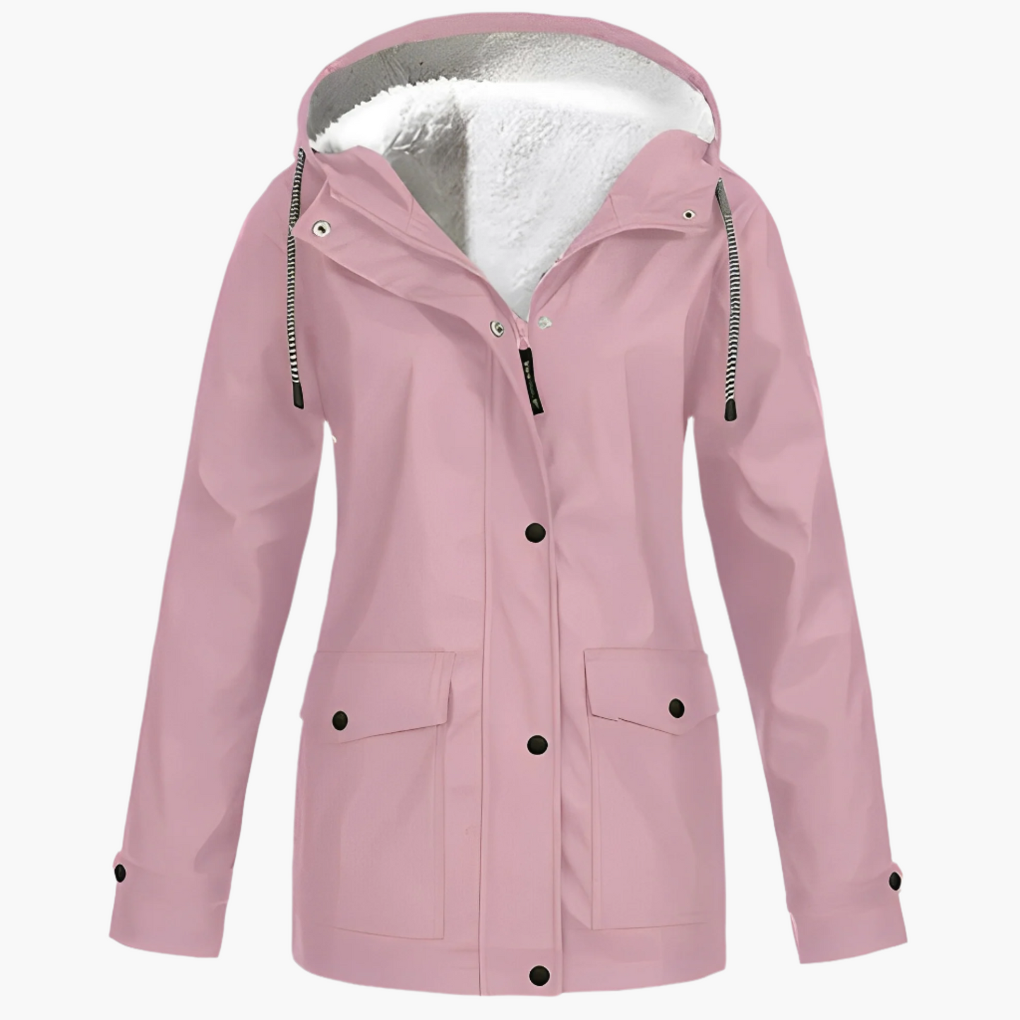 Chaqueta impermeable para mujer estilo urbano forrada con polar para invierno y lluvia