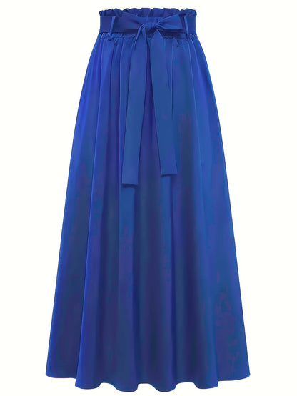 Jupe longue taille haute style paperbag femme élégante et décontractée