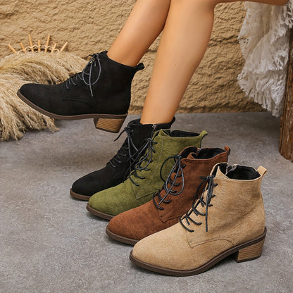 Bottes courtes à lacets pour femme – Plusieurs couleurs disponibles