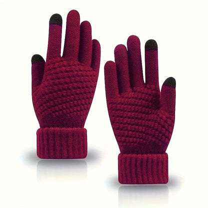 Gants tactiles tricotés pour écran d'hiver unisexe multicolores
