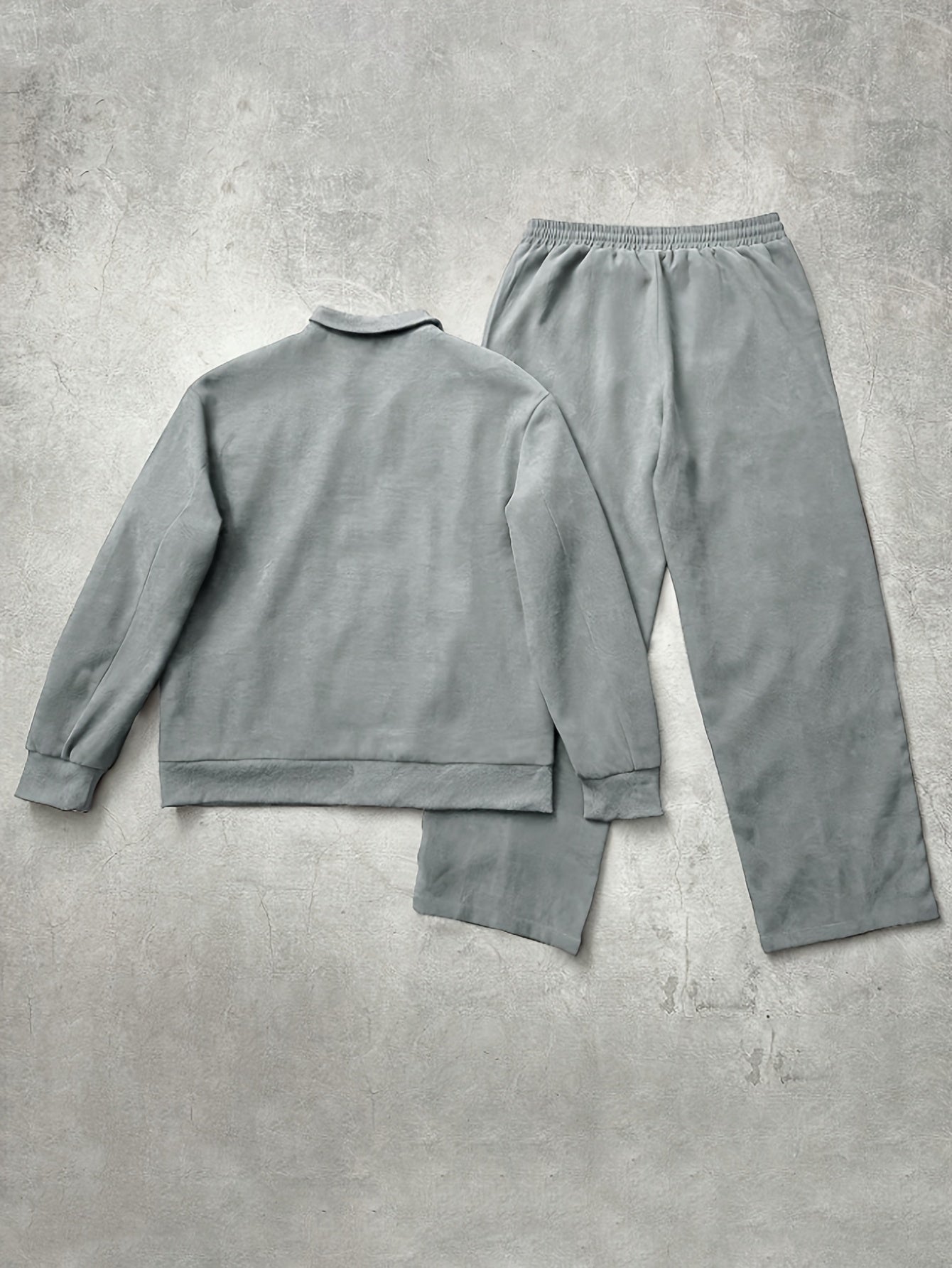 Ensemble de Survetement Homme Zip Complet à Rayures Contrastantes et Emblème Brodé