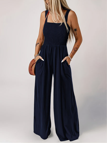 Combinaison élégante à jambes larges pour femme – Style décontracté chic printemps/été