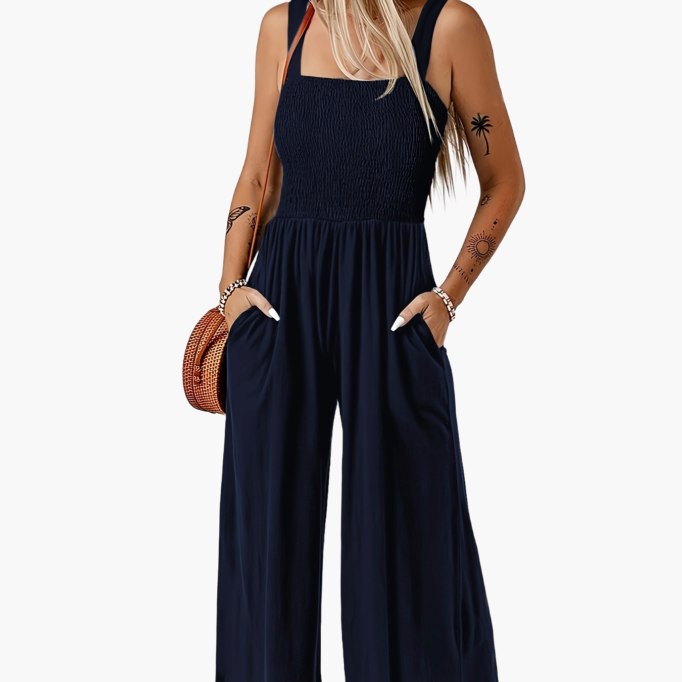 Combinaison élégante à jambes larges pour femme – Style décontracté chic printemps/été