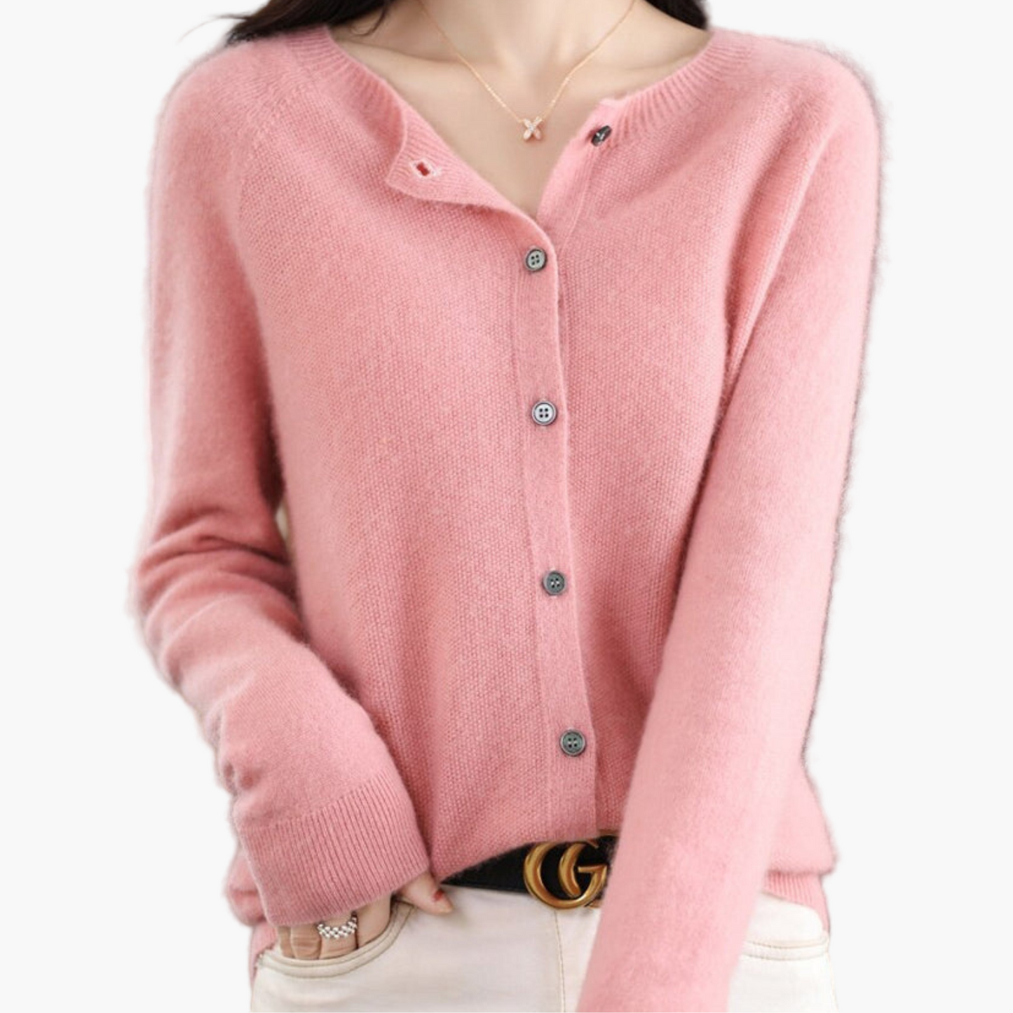 Cardigan Donna Elegante Taglio Classico Versatile per Uso Quotidiano e Ufficio