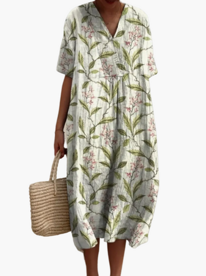 Robe d'été décontractée femme coupe ample style floral bohème