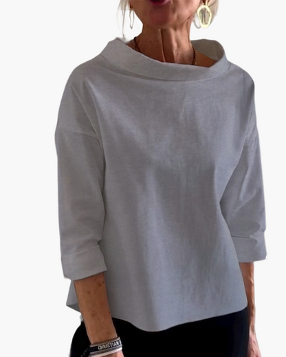 Elegant topp med ståkrage för dam – modern och mångsidig stil
