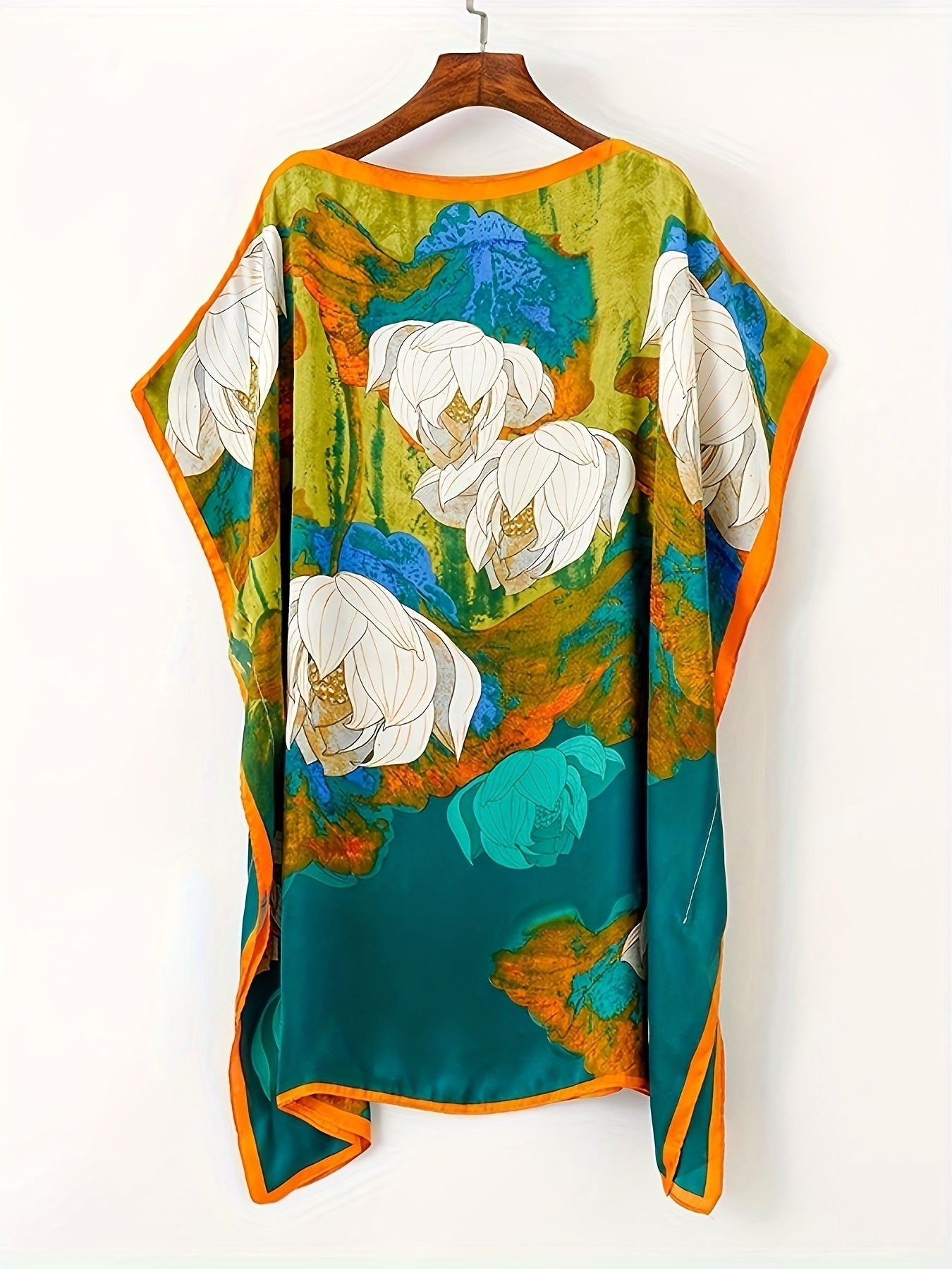 Tunique de plage bohème femme style asymétrique imprimé floral chic vacances